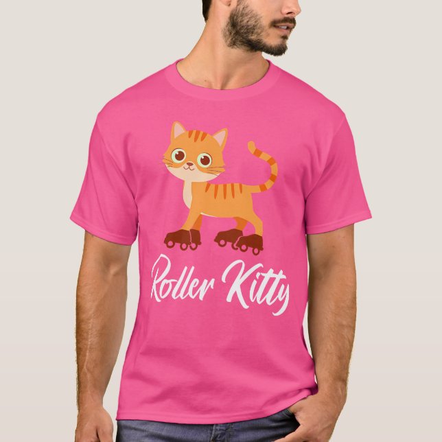 Wo Roller Kitten Roller Skating Mädchen T-Shirt (Vorderseite)