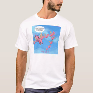 Wo Schweine Fliegen Lustiger Veganer Cartoon T-Shirt