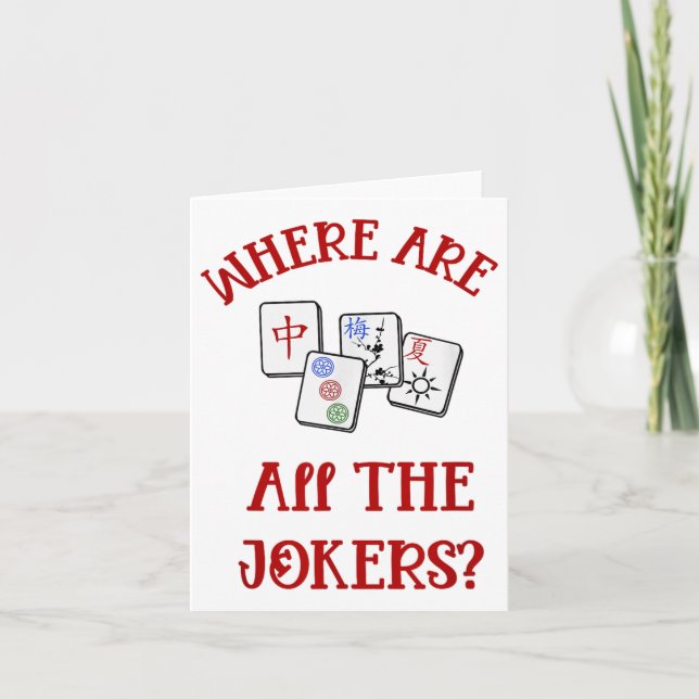 Wo sind alle Joker Funny Mahjong? Karte (Vorderseite)