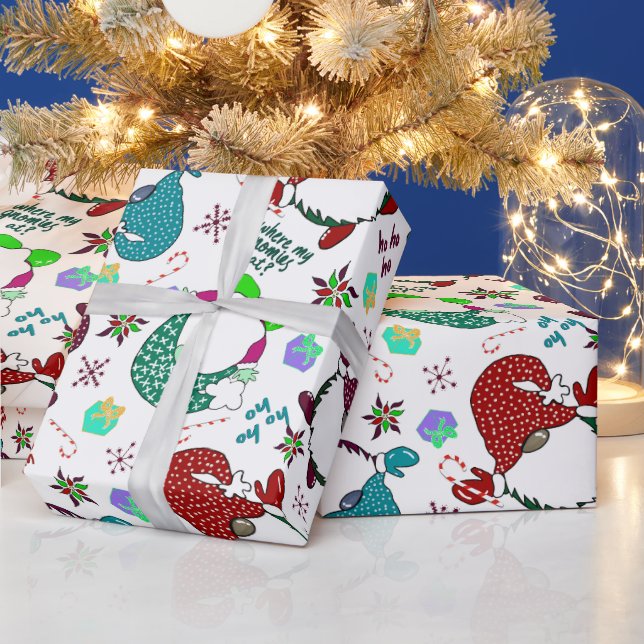 Wo sind meine Gnome? Holiday Gnome Geschenkpapier (Feiertage)