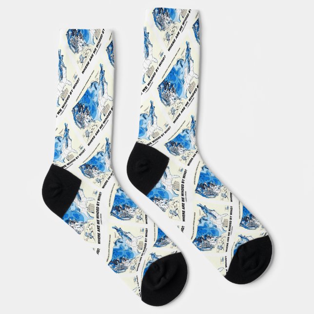 Wo sind wir vom Wind geWindt? Wind Power Socken (Rechts)
