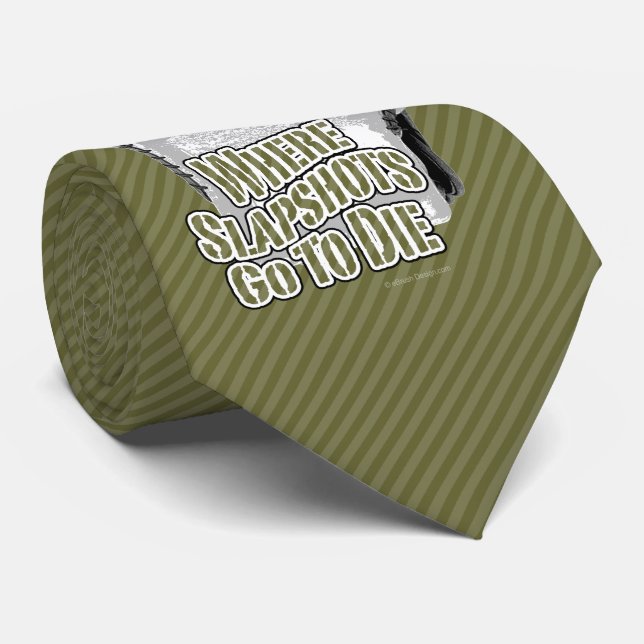 Wo Slapshots zu Die gehen (Hockey) Neck Tie Krawatte (Gerollt)