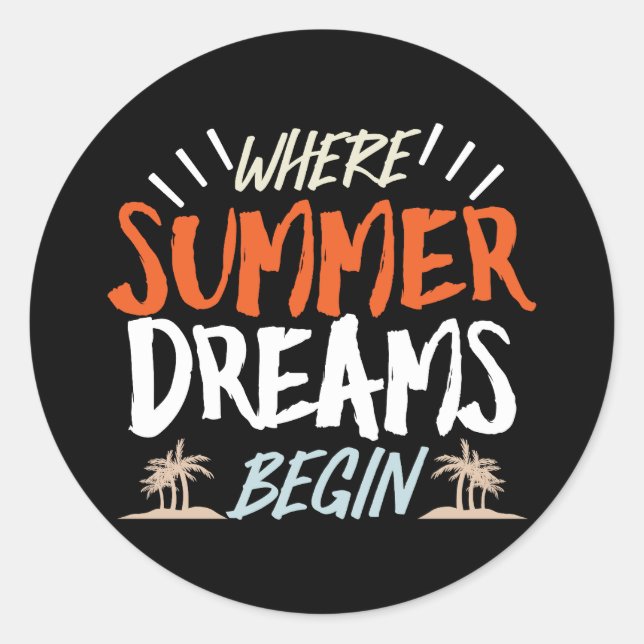 Wo Sommerträume beginnen in der Celestis Beach Nig Runder Aufkleber (Vorderseite)
