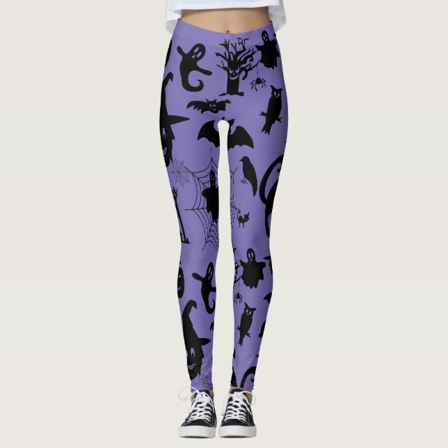 Wo Spooky auf Raffinesse trifft, Halloween-Thema Leggings (Vorderseite)