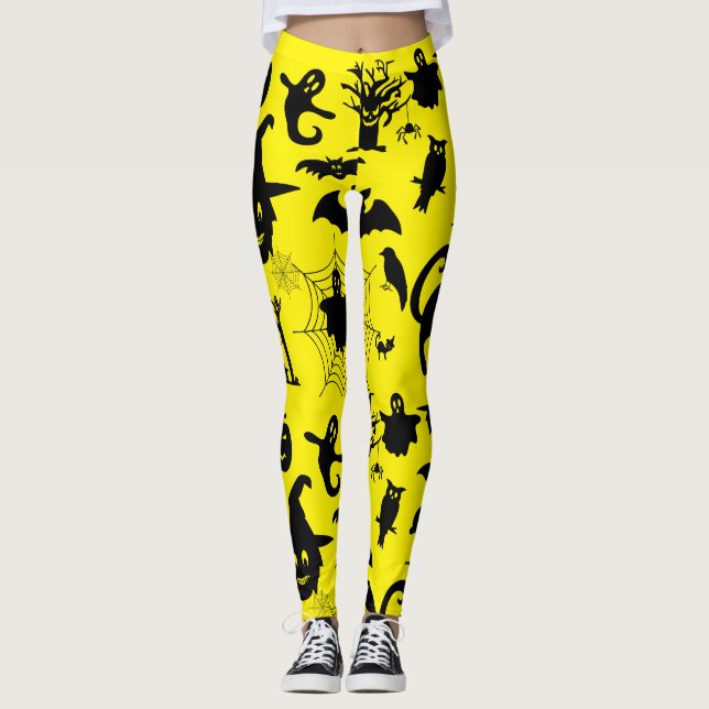 Wo Spooky auf Raffinesse trifft, Halloween-Thema Leggings (Vorderseite)