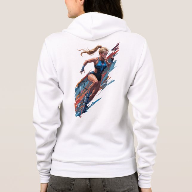 Wo sportlicher Power mit feminininer Gnade kombini Hoodie (Rückseite)