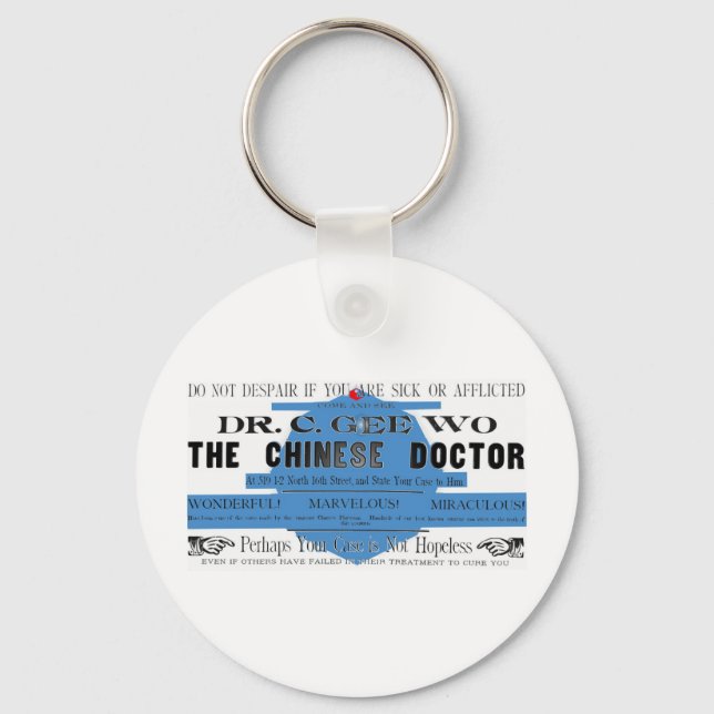 Wo The Chinese Doctor Vintage Ad Schlüsselanhänger (Vorderseite)