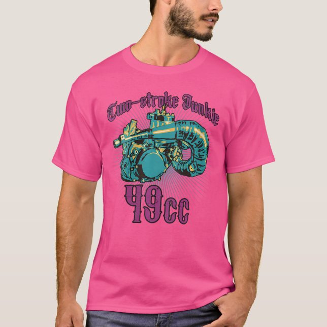 Wo Two-Stroke Junkie 49Cc Motorbikes T-Shirt (Vorderseite)