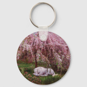 Wo Unicorns Kunst-Schlüsselanhänger träumen Schlüsselanhänger