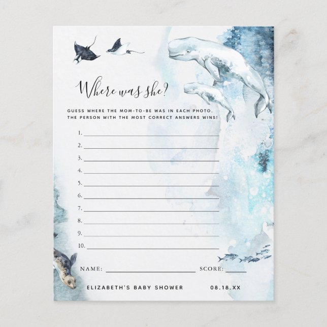 Wo war sie? | Baby Showspiel (Vorderseite)