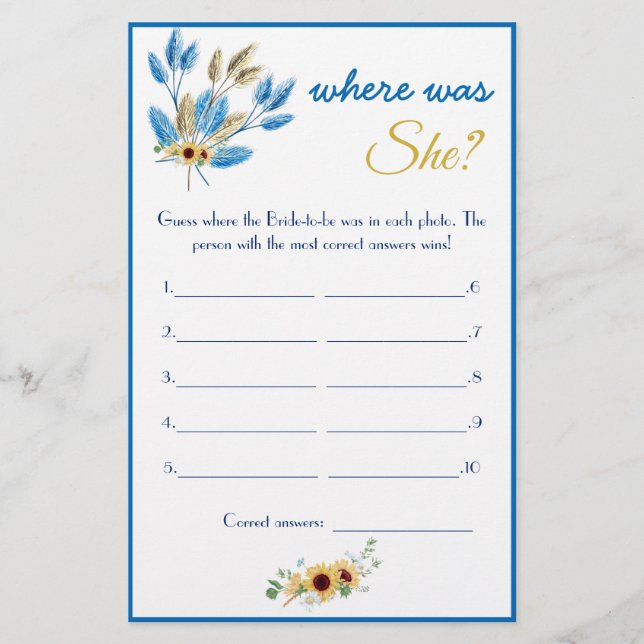 Wo war sie? Showgame Card Flyer (Vorne)