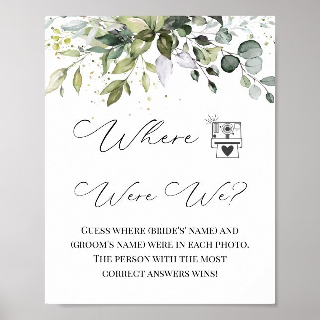 Wo waren Bride & Groom Bridal Paare Dusche Poster (Vorne)