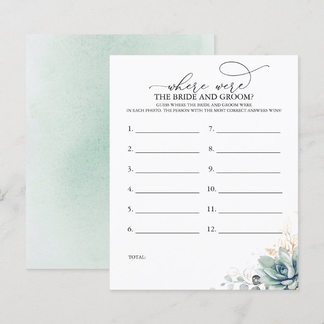 Wo waren die BRIDE und GROOM Foto Game (Vorne/Hinten)