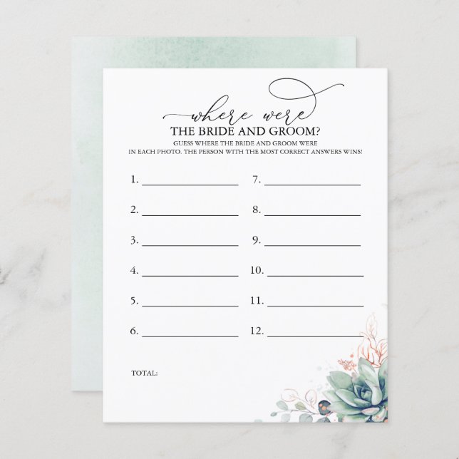 Wo waren die BRIDE und GROOM Foto Game (Vorne/Hinten)