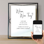 Wo waren sie Brautparty Green Wash? Poster<br><div class="desc">Wo waren sie? Brautparty Foto Spielzeichen. "Wo waren sie?" hebt sich in der Hand durch Kalligraphie mit lässiger Eleganz hervor. Chic minimalistisches Design mit schwarz-weißer Typografie auf weißem Hintergrund fertig gestellt, mit sanftem Aquarell-Waschbecken und sanfter grüner Farbpalette auf der Rückseite. Einfaches, modernes und elegantes Design, um sich mit vielen Polterabend-Themen...</div>