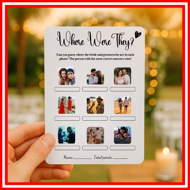 Wo waren sie Brautparty-Spiel Elegante Hochzeit Einladung (Von Creator hochgeladen)