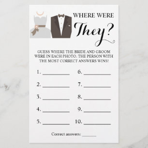 Wo waren sie? Bride & Groom Spielkarte Flyer