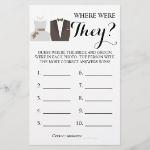 Wo waren sie? Bridge & Groom Game Card Flyer