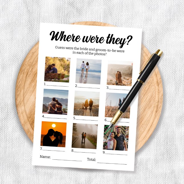 Wo waren sie Foto, das Spiel zu erraten? Karte (Where Were The Photo Guessing Game Card)