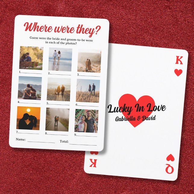 Wo waren sie Foto Ratschläge für Paare Duschspiel Karte (Where Were They Photo Guessing Couples Shower Game Card)