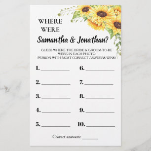 Wo waren sie Junggesellinnenabschied Sonnenblumen Flyer