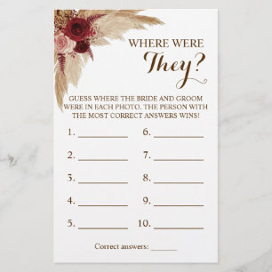 Wo waren sie? Pampas Grass Game Card Flyer