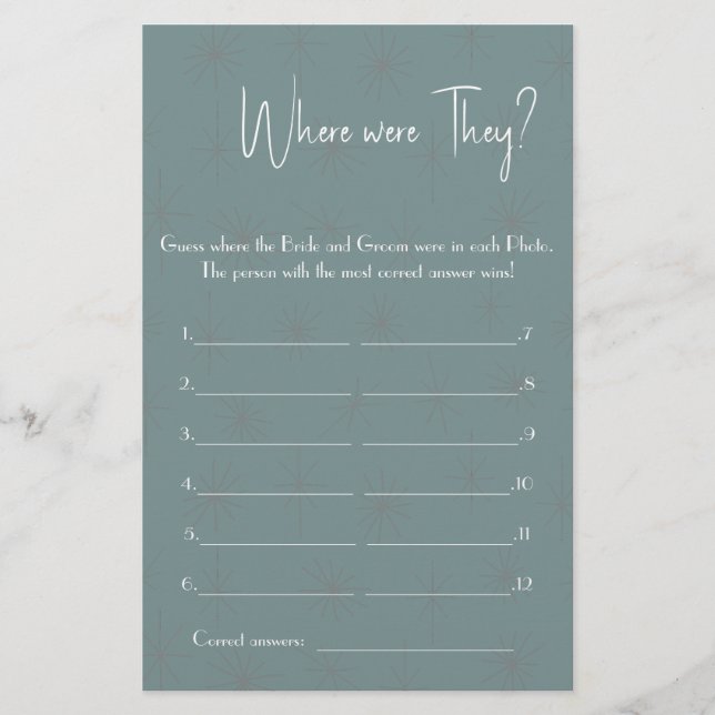 Wo waren sie? Showgame-Card-Flyer Flyer (Vorne)