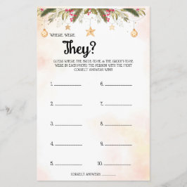Wo waren sie Weihnachts Brautparty Game Card Flyer