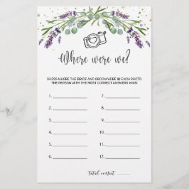 Wo waren wir Bridal Game Eukalyptus Lavender Briefpapier