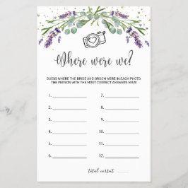 Wo waren wir Bridal Game Eukalyptus Lavender Flyer