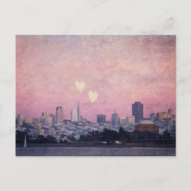 Wo wir unsere Herzen San Francisco Postcard Links  Postkarte (Vorderseite)