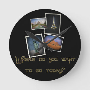 Wo wollen Sie, um zu gehen? Runde Wanduhr