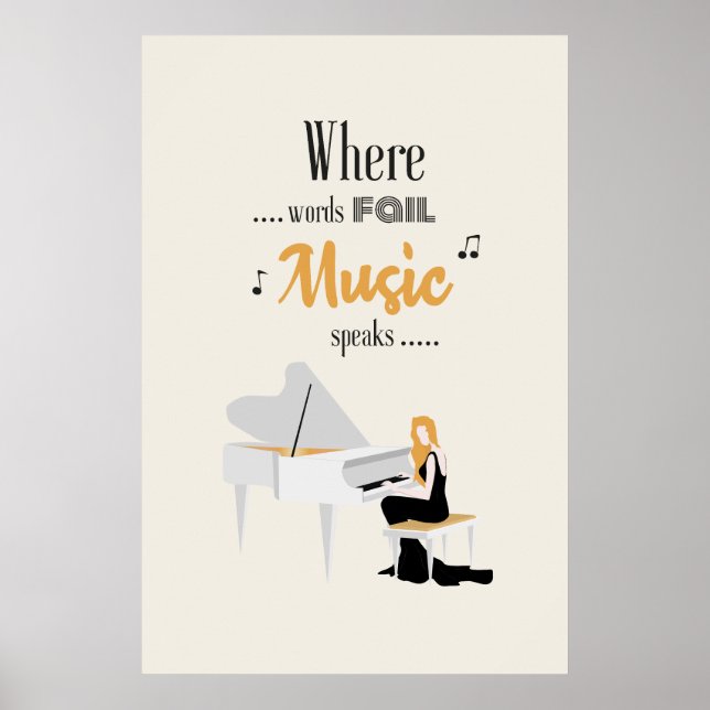 Wo Worte Musik Versagte, spielen Frauen Klavier Poster (Vorne)