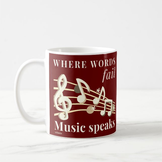 WO WORTE VERSAGT MUSIKSPRECHEN inspirierend Gesche Kaffeetasse (Links)