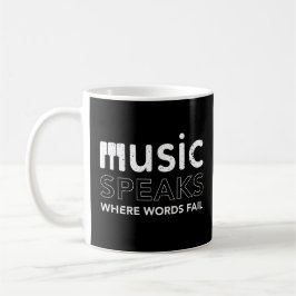 Wo Wörter Musik Versagte Zitate mit Klaviertasten Kaffeetasse