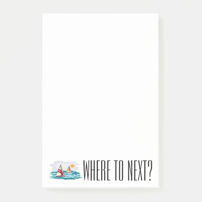 Wo zu als Nächstes? Segeln-Segelboot-Notizblock Post-it Klebezettel (Vorderseite)