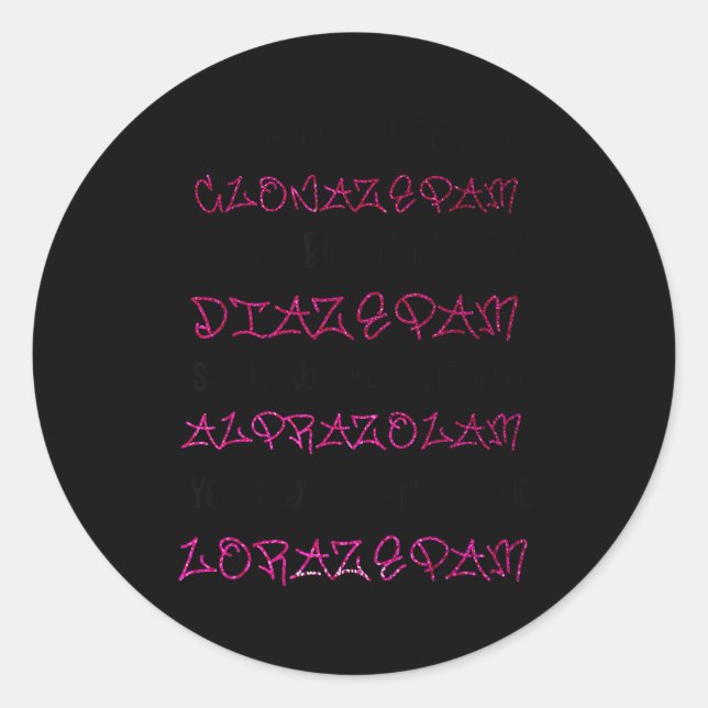 Woah Black Betty Clonazepam Woah Black Betty Diaze Runder Aufkleber (Vorderseite)