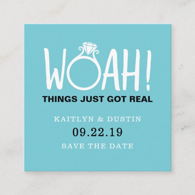 Woah Save the Date Begleitkarte (Vorderseite)