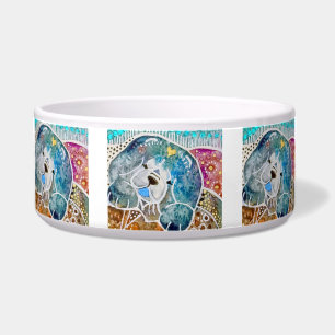 WOBBLE-ROCK Chow Hund Aquarell Batik Hundeschüssel Napf