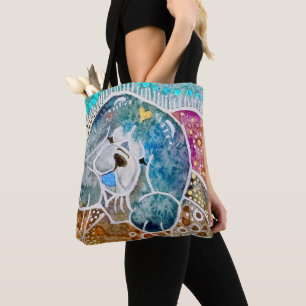 WOBBLE-ROCK Chow Hund Aquarellbatik Tasche