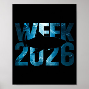 Woche 2026 Hai-Fan Ozean Tier Wildtiere Strand Poster
