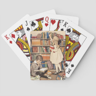 Woche der Kinderbücher Bibliotheksillustration im  Spielkarten