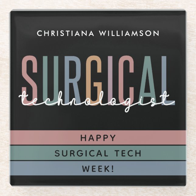 Woche der personalisierten Chirurgie oder Technik Glasuntersetzer (Vorderseite)