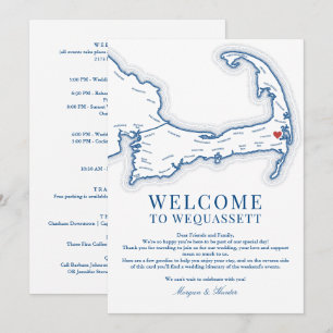 Wochenend-Itinerary für die Hochzeit im Wequassett Dankeskarte