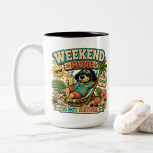 Wochenend-Modus Bitte nicht stören Personalisiert Zweifarbige Tasse