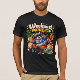 Wochenend-Modus Waschbär – Lustiges Faules Tier Ku T-Shirt