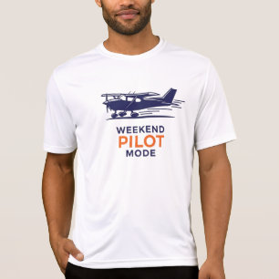 Wochenend-Pilot-Modus-Flugzeug-Silhouette T-Shirt
