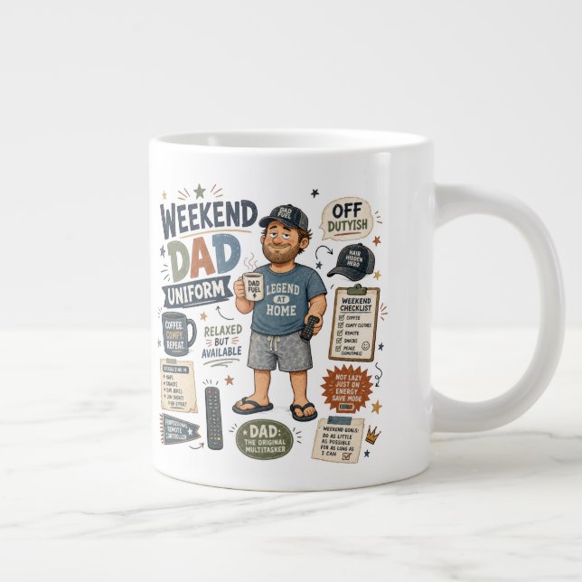 Wochenend-Vater Jumbo-Tasse (Rechts)
