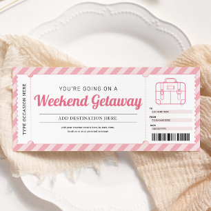 Wochenendausflug-Trip-Pink-Geschenk-Reisegutschein Einladung