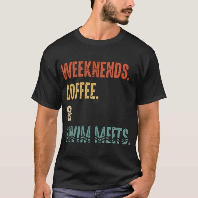 Wochenendcoffee Swim trifft Retro Drink Kaffeemasc T-Shirt (Vorderseite)